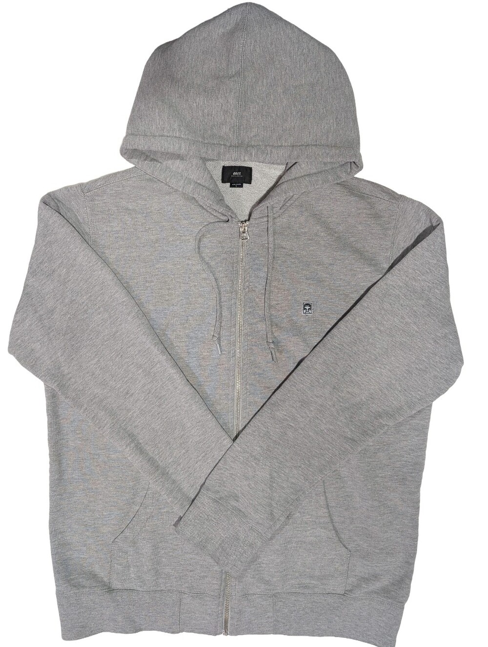 OBEY Worldwide Gray Full Zip Hoodie Men’s Large - Picture 3 of 10